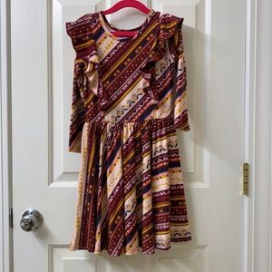 DDS Ruffle Aztec Dress
